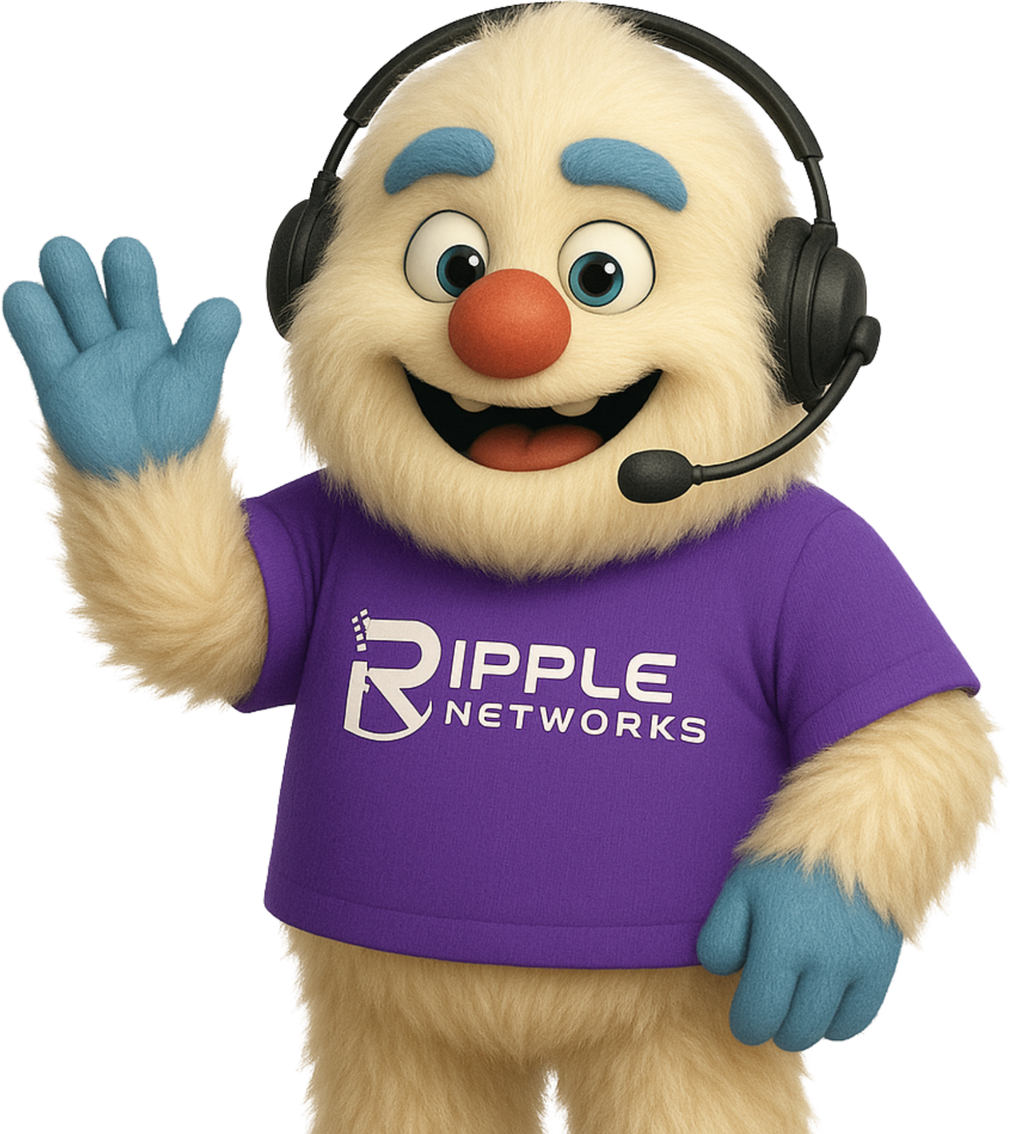 Ripple Networks support mascot with headset
